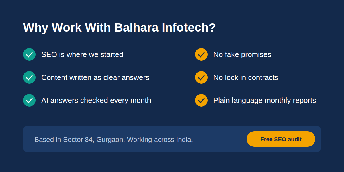Why choose Balhara Infotech as your SEO and AI search agency in Gurgaon